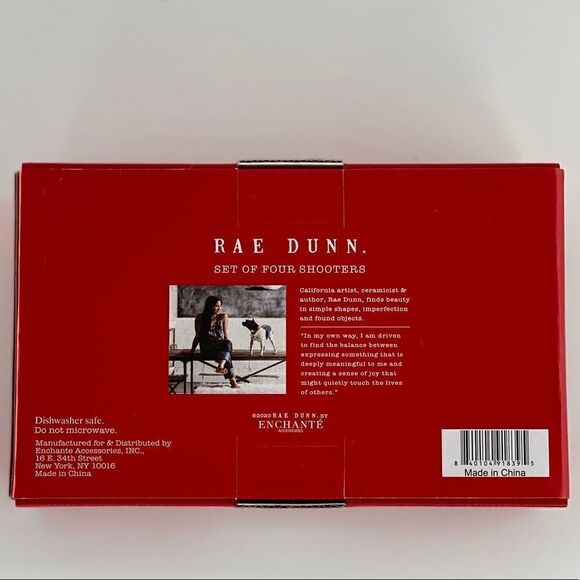 Rae Dunn Set of 4 Celebrate Shot Glass Shooters - Picture 5 of 8